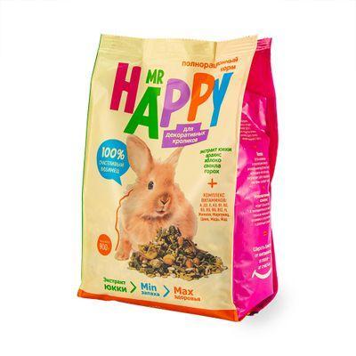 Корм сухой для декоративных кроликов Mr.Happy 900 гр., флоу-пак