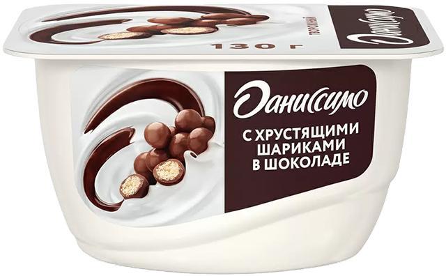 Десерт творожный Даниссимо с хрустящими шариками 7,2% 130 гр., стакан