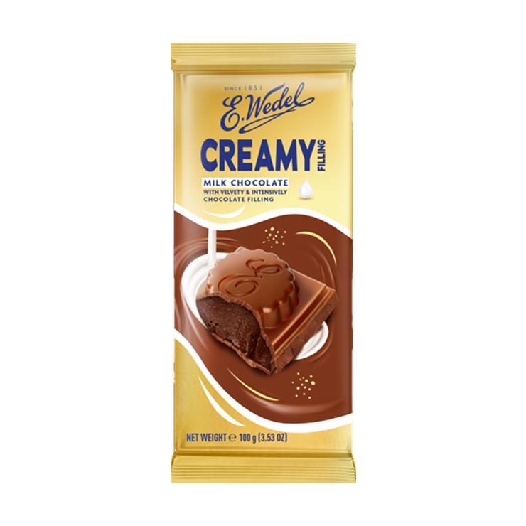 Шоколад E. Wedel с кремовой начинкой с шоколадным вкусом молочный 100гр., флоу-пак
