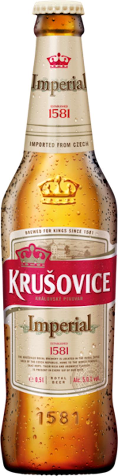 Пиво Krusovice Imperial светлое фильтрованное 5% 500 мл., стекло