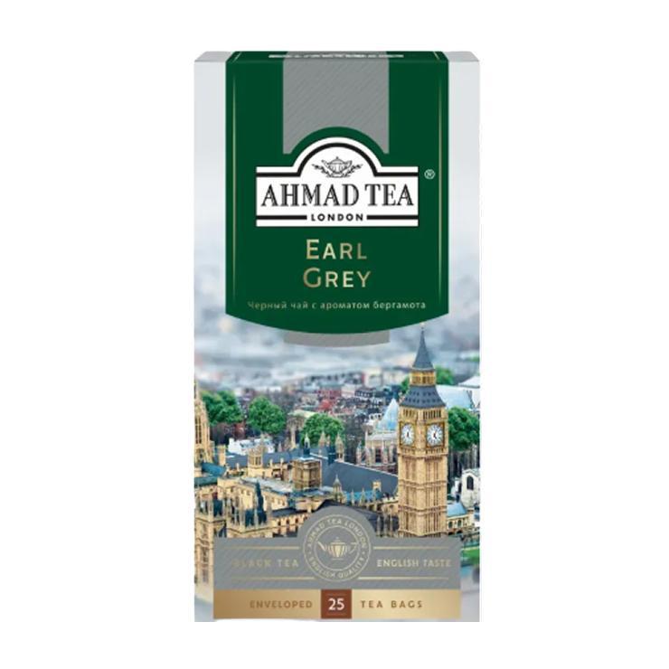 Чай Ahmad Tea earl grey черный с бергамотом 25 пакетиков 50 гр., картон