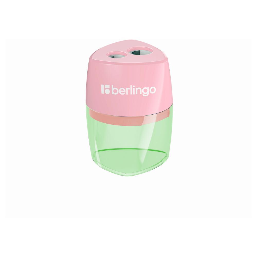 Точилка пластиковая Berlingo Haze XL 2 отверстия с контейнером ассорти, пакет