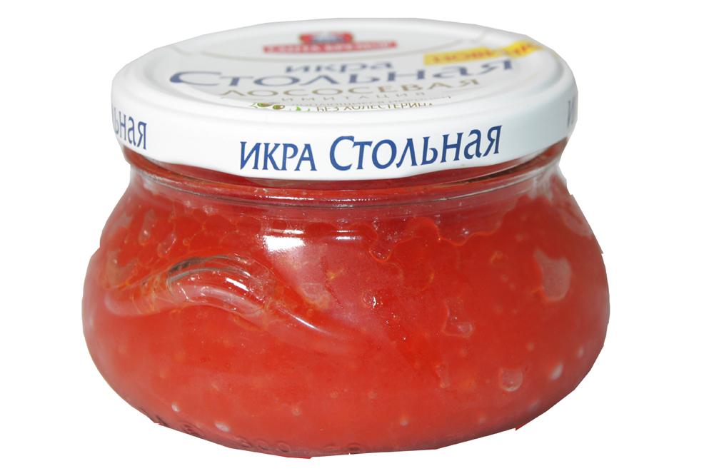 Икра Стольная люкс лососевая имитированная 230 гр., стекло