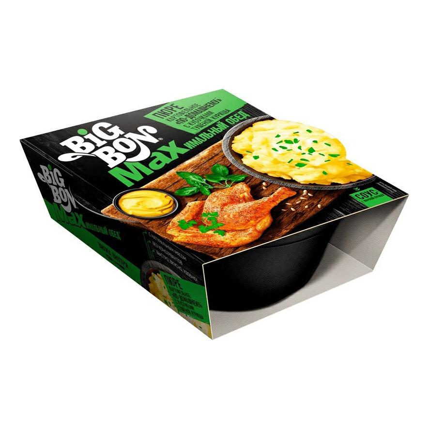 Пюре Big Bon Max картофельное с кусочками тушеной курицы 110 гр., лоток