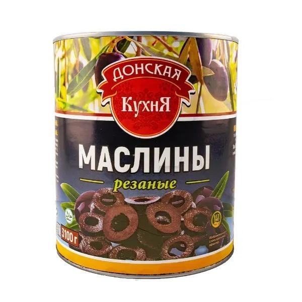 Маслины Донская Кухня резаные без косточки 3,1 кг., ж/б