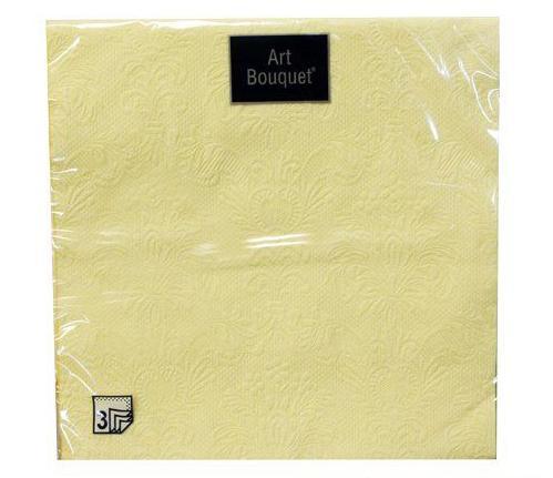 Салфетки бумажные Art Bouquet Барокко шампань трехслойные 33х33 см. 16 шт., пакет