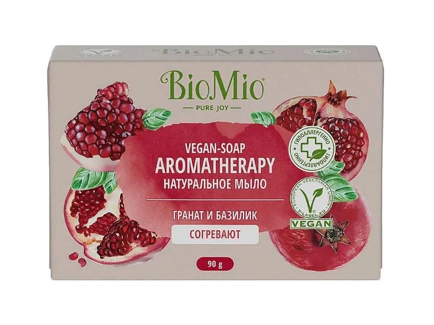 Мыло BioMio aromatherapy натуральное гранат и базилик 90 гр., картон