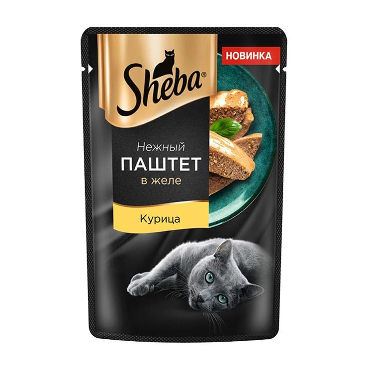 Влажный корм для взрослых кошек Sheba паштет с курицей 75 гр., пауч