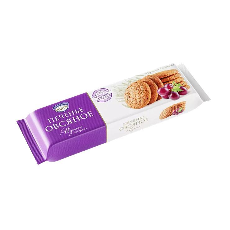 Печенье Полёт овсяное с изюмом 250 гр., флоу-пак