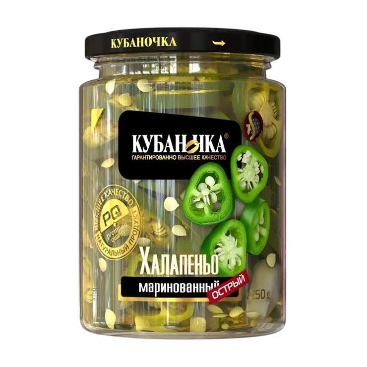 Перец Кубаночка Халапеньо зеленый маринованный 250 гр., стекло