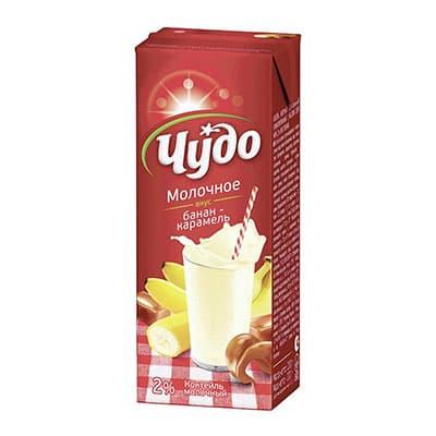 Коктейль молочный Чудо банан-карамель 3% БЗМЖ 200 гр., тетра-пак