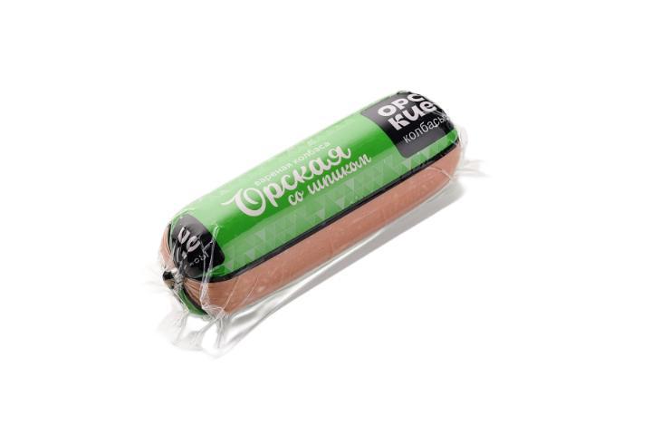 Колбаса Орский Мясокомбинат Орская со шпиком вар. ц/ф 1,2 кг., в/у
