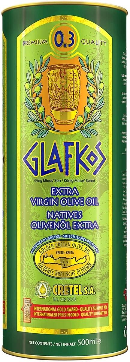 Масло оливковое GLAFKOS EVOO AC 0,3 кр. 500 мл., ж/б