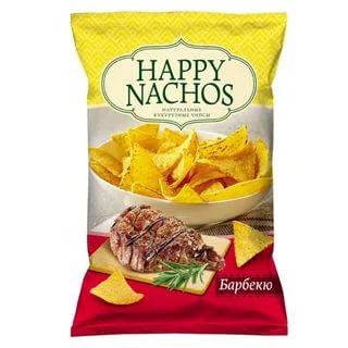 Чипсы Happy Nachos кукурузные со вкусом барбекю, 75 гр., флоу-пак