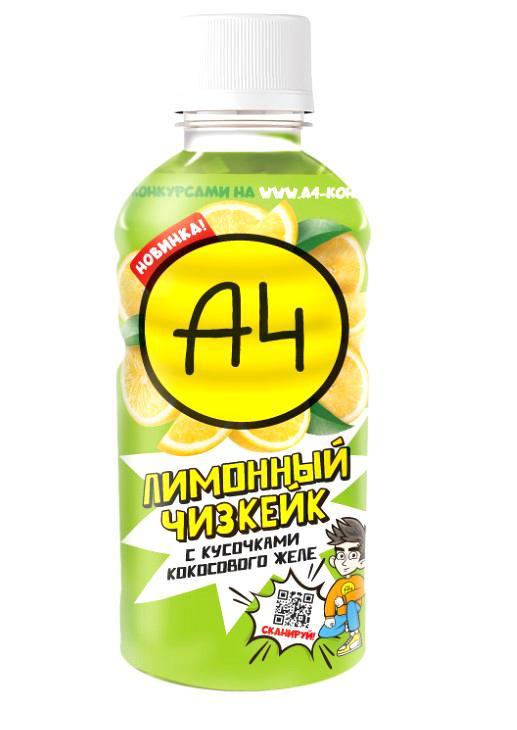 Напиток Влад А4 Лимонный чизкейк с кусочками кокосового желе негазированный 320 мл., ПЭТ