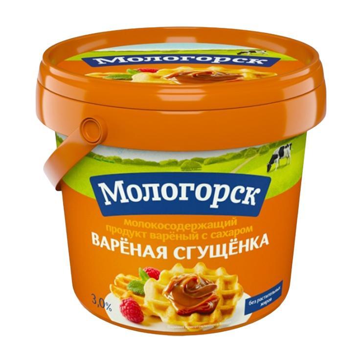 Продукт молокосодержащий Мологорск вареная сгущенка с сахаром 3% 400 гр., ведро