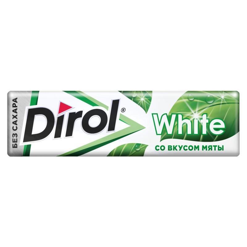 Резинка жевательная Dirol White без сахара мята 13,6 гр., бумага
