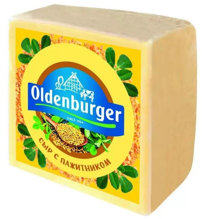 Сыр Oldenburger с пажитником 45% 1,1 кг., пленка