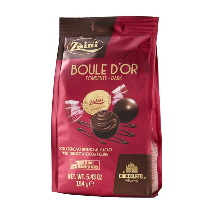 Конфеты Zaini Boule d'Or Fondente пралине темный шоколад кремовая шоколадная начинка 154 гр., флоу-пак
