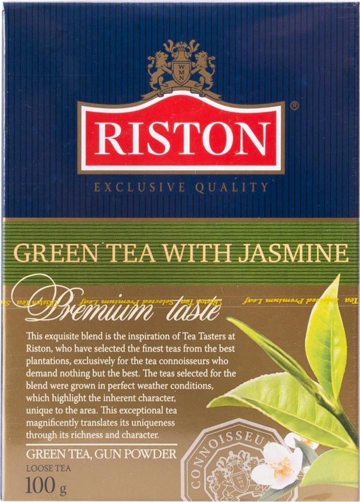 Чай Riston с Жасмином зеленый листовой, 100 гр., картон