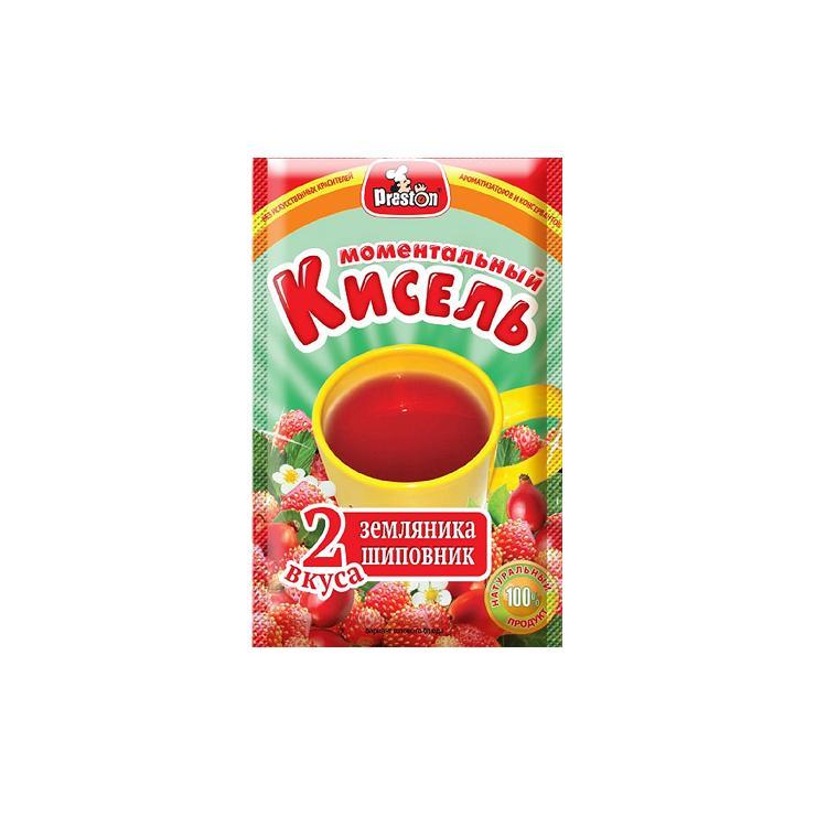 Кисель Preston с ароматом шиповника и земляники 30 гр., саше