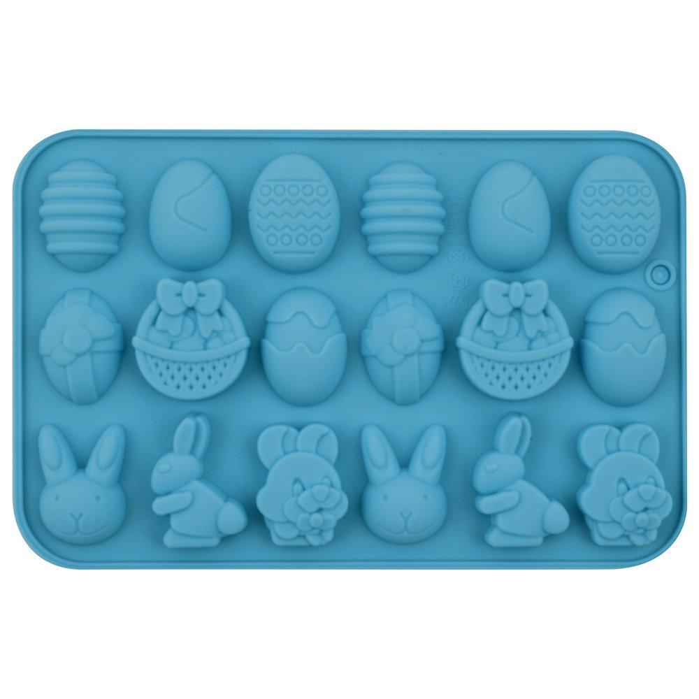 Форма для шоколадных конфет силиконовая Мультидом пасхальное ассорти 19,5х12,5х1,2 см 3 цвета, пакет