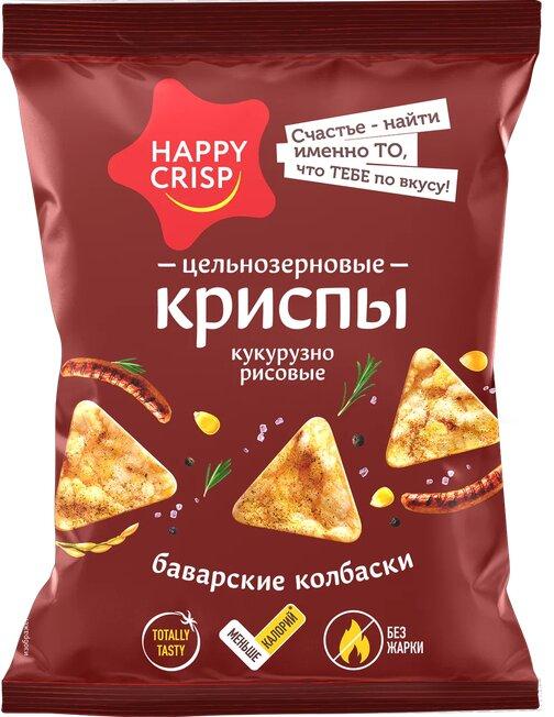Криспы кукурузно-рисовые Happy crisp Баварские колбаски 100 гр., флоу-пак