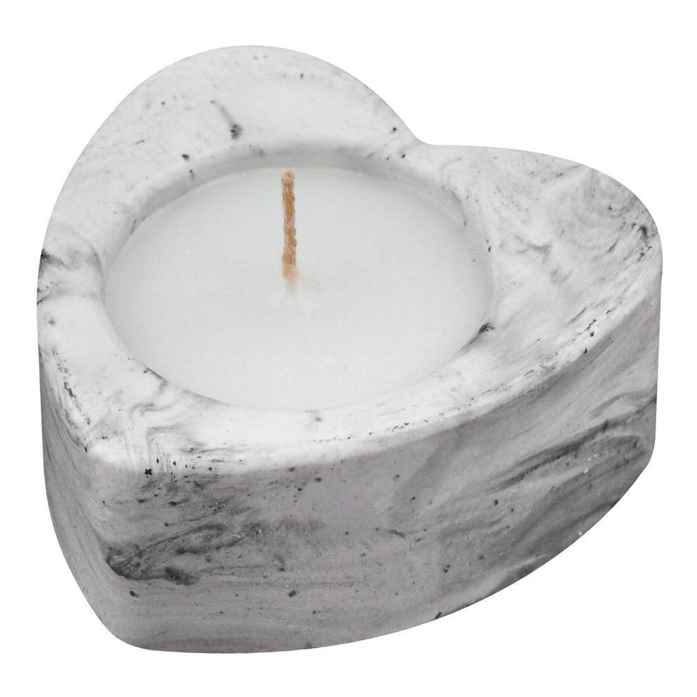 Свеча декоративная с подсвечником Мультидом сердце 7х7х3 см., пакет