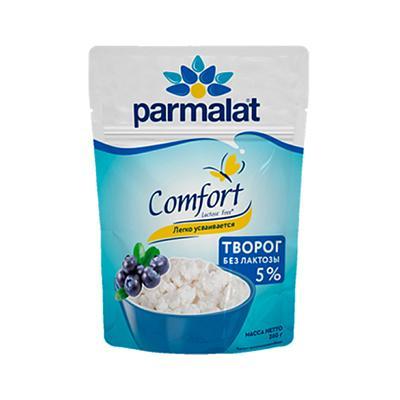 Творог Parmalat рассыпчатый безлактозный 5% 260 гр., дой-пак