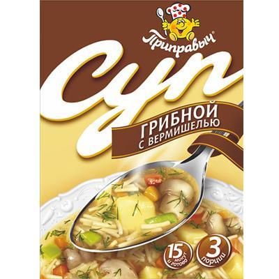 Суп Приправыч быстрого приготовления Грибной с вермишелью, 60 гр., сашет