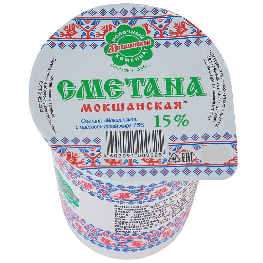 Сметана Мокшанский классическая 15% 300 гр., ПЭТ