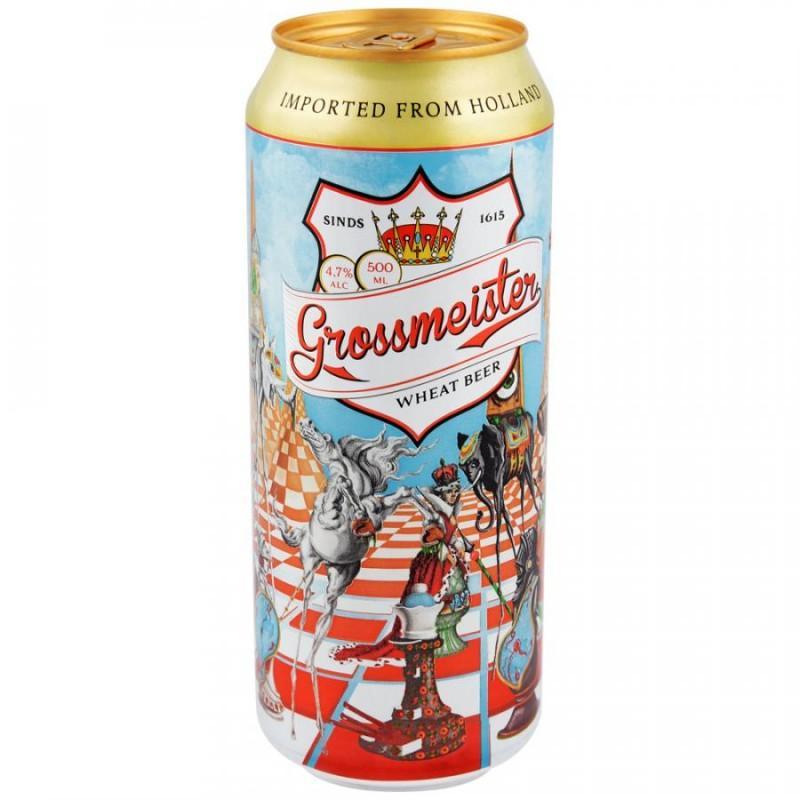 Пиво светлое фильтрованное пастеризованное Grossmeister Wheat beer, 500 мл., жестяная банка
