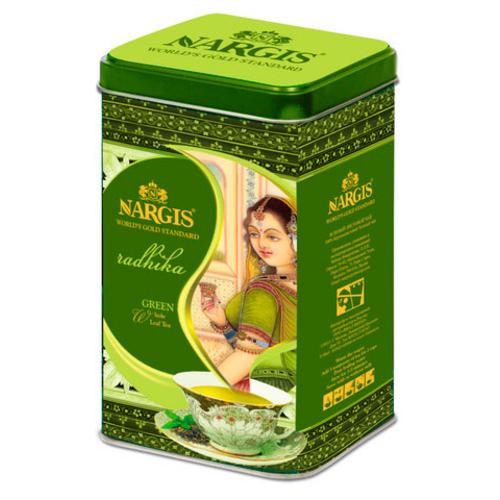 Чай Nargis Radhika крупнолистовой зеленый, 200 гр., ж/б