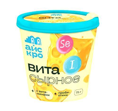Мороженое пломбир Айскро Сырное 12% 75 гр., картон