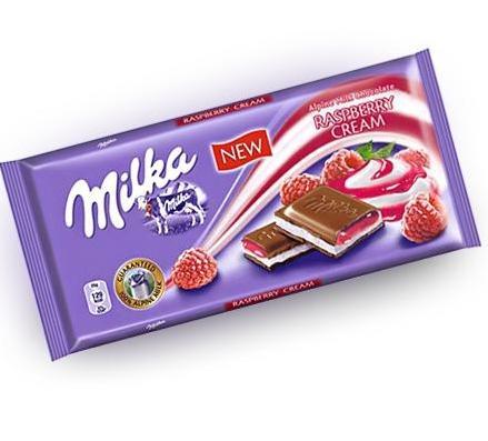 Шоколад Milka Raspberry Cream 100 гр., флоу-пак