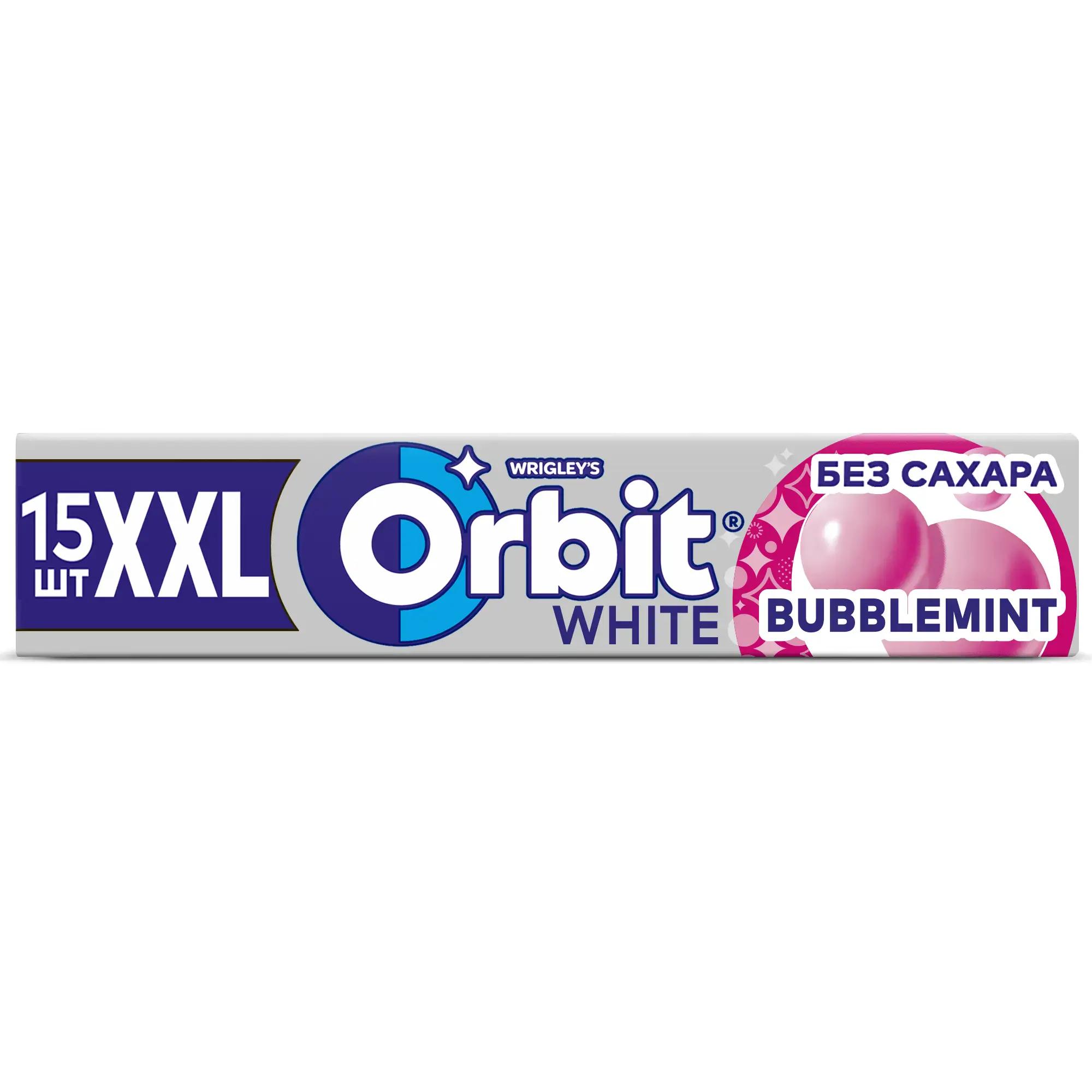 Жевательная резинка Orbit White XXL Bubblemint без сахара, 20,4 гр., обертка