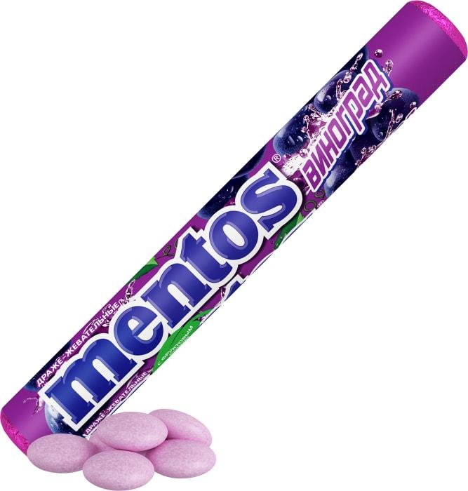 Жевательная конфета Mentos Виноград 37,5 гр., обертка