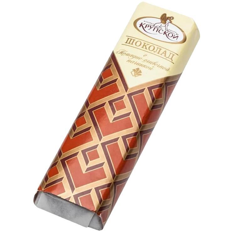 Батончики Фабрика имени Крупской темный с абрикосовый начинкой 47 гр., обертка