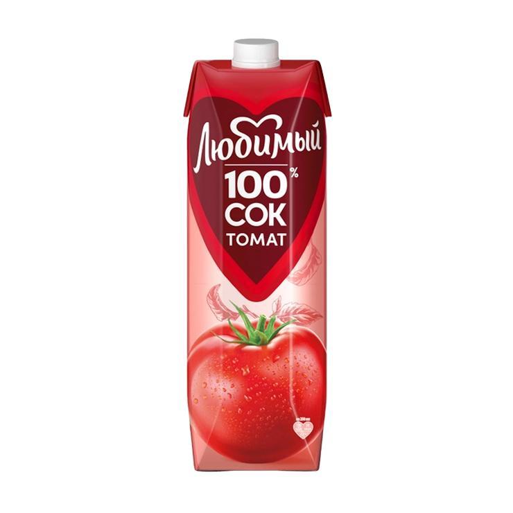 Сок Любимый томат 100% 970 мл., тетра-пак