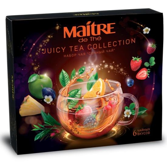 Чай набор Maitre de The Ассорти 6 видов 30 пакетиков 60 гр., картон