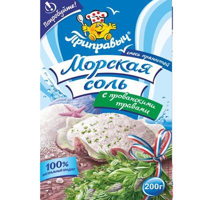 Приправа Приправыч морская соль с прованскими трава, 200 гр., картон