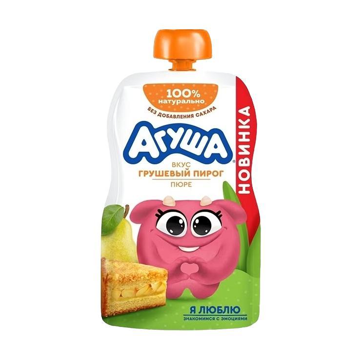 Пюре Агуша фруктовое грушевый пирог 80 гр., дой-пак