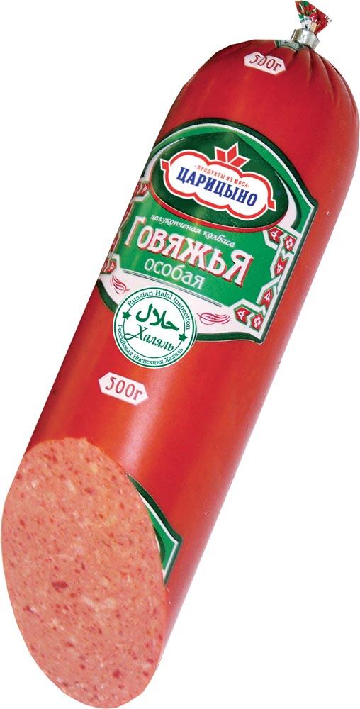 Колбаса Царицыно ФТД, полукопченая говяжья, 500 гр., оболочка