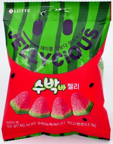 Драже Jellycious арбуз жевательное 56 гр., флоу-пак