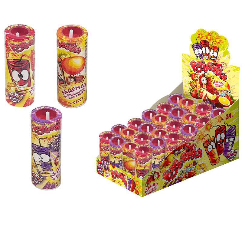 Карамель леденцовая Fun Candy Lab Взрывачка с взрывной карамелью 7 гр., туба