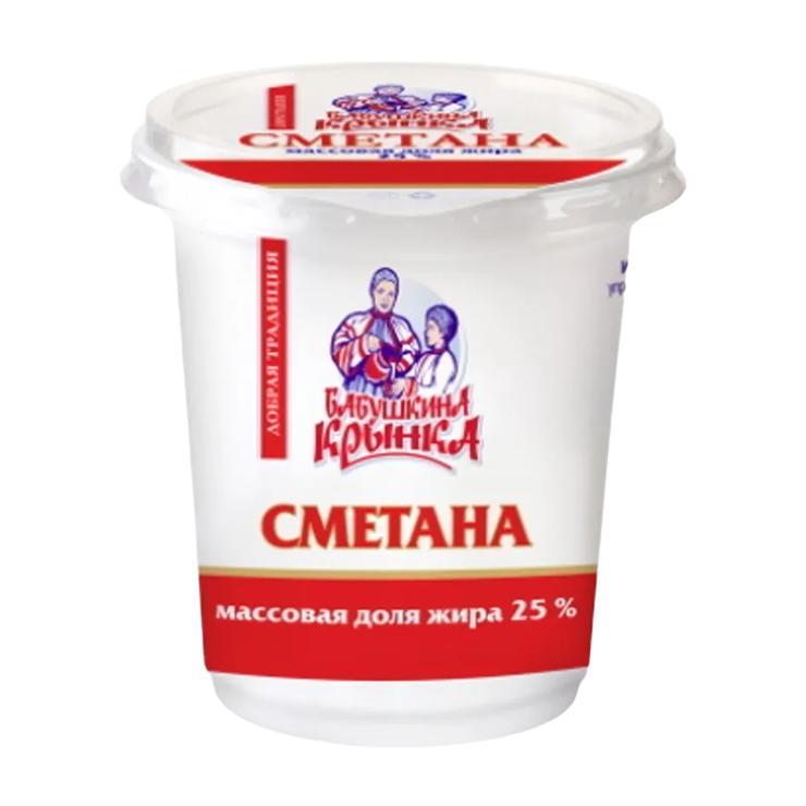 Сметана Бабушкина Крынка 25% 380 гр., стакан