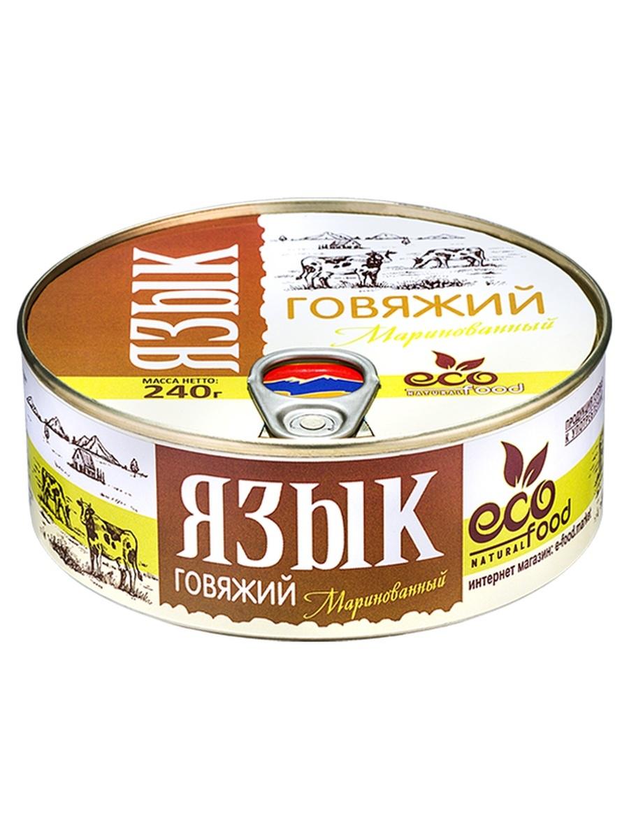 Язык говяжий EcoFood маринованный 240 гр., ж/б