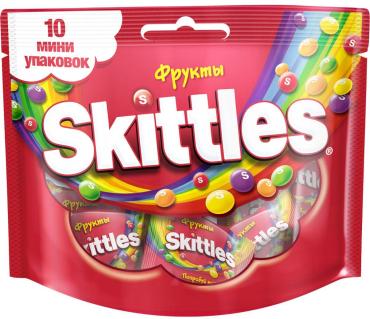 Драже Skittles Фрукты 10 мини-упаковок