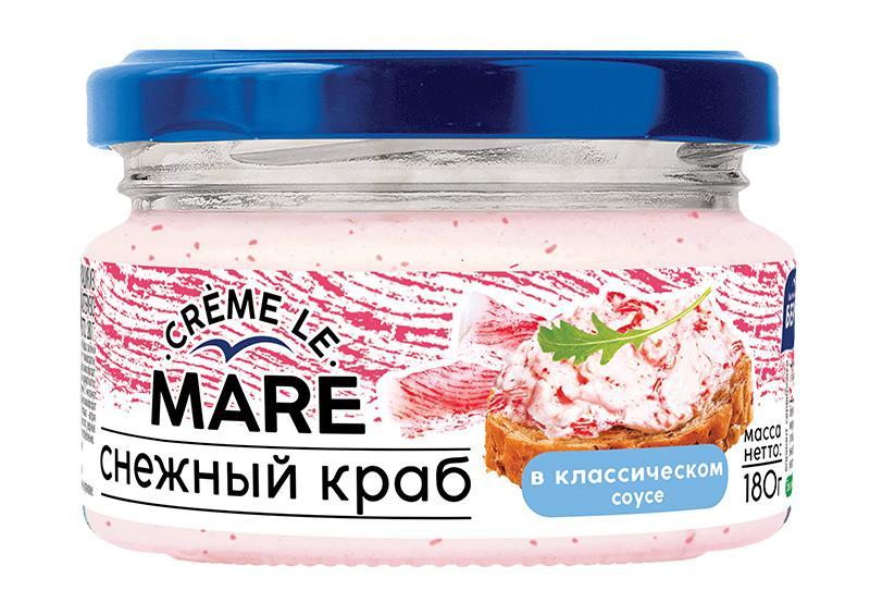 Краб Балтийский Берег Creme le Mare Снежный в классическом соусе 180 гр., стекло