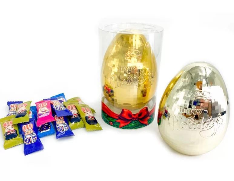 Конфеты шоколадные Атаг Happy holidays Заяц яйцо золотое 100 гр., пластик